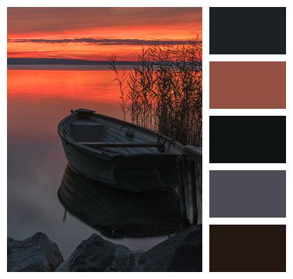 Sunset Dawn Boat Image