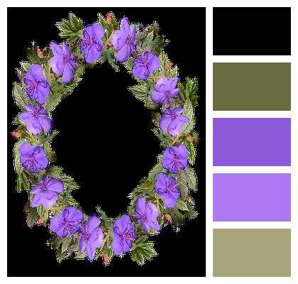Wreath Purple Flowers Image