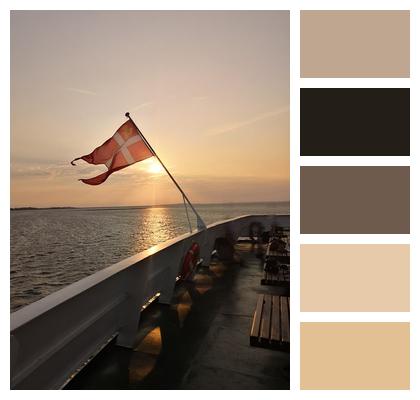 Flag Sunset Denmark Image