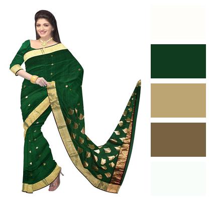 Woman Green Sari Image