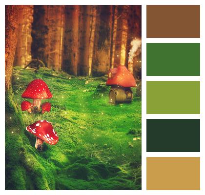 Mushrooms Forest Fantasy Image