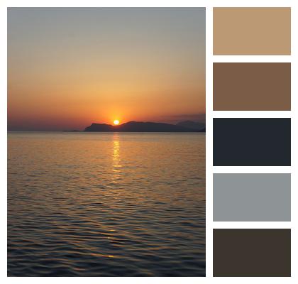 Dawn Sun Sea Image