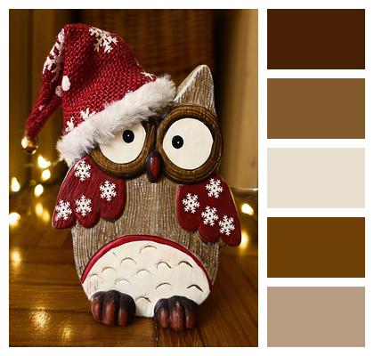 Owl Christmas Wood Image