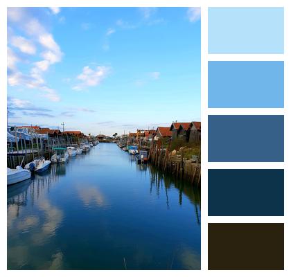 Blue Boats Sky Image