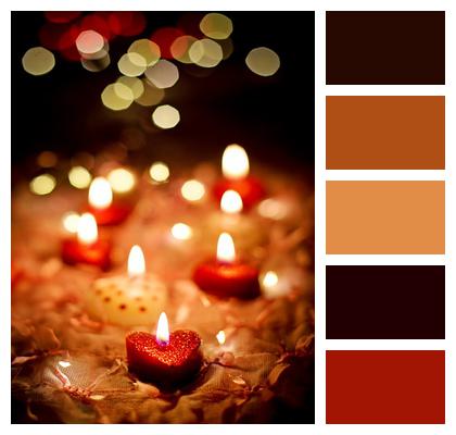Candles Valentine Flame Celebration Image