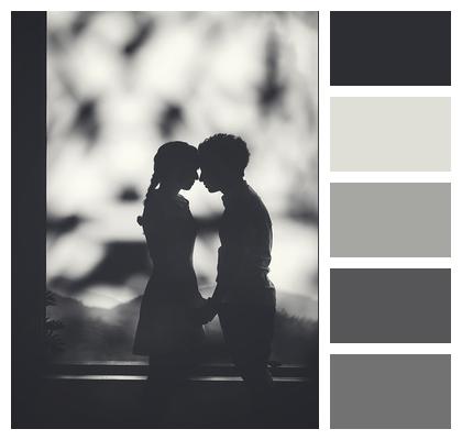 Black Couple Silhouette Image