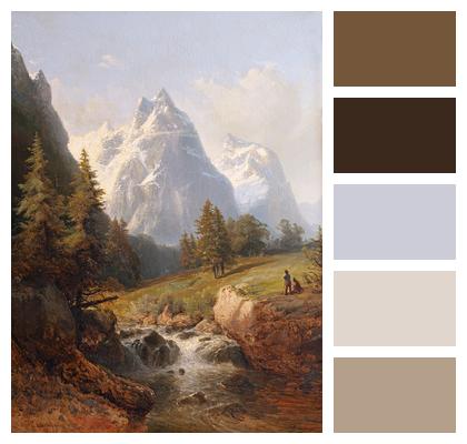 Paint Ancient Mountain Image