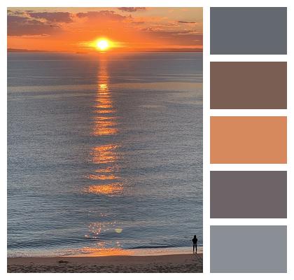 Sky Sunset Ocean Image