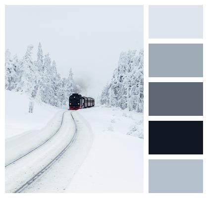 Train Travel Winter Image
