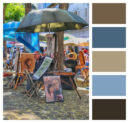 Montmartre Painters Paris Image