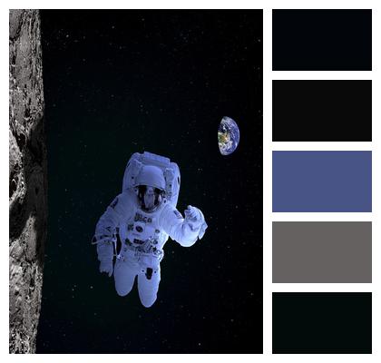 Asteroid Astronaut Earth Image