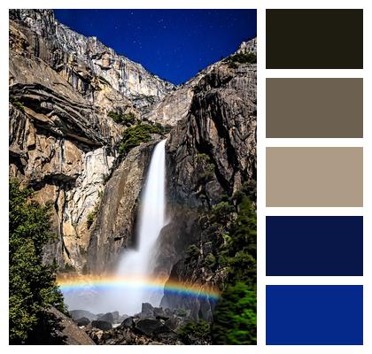 Waterfall Yosemite Moonbow Image