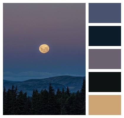 Moon Night Landscape Image