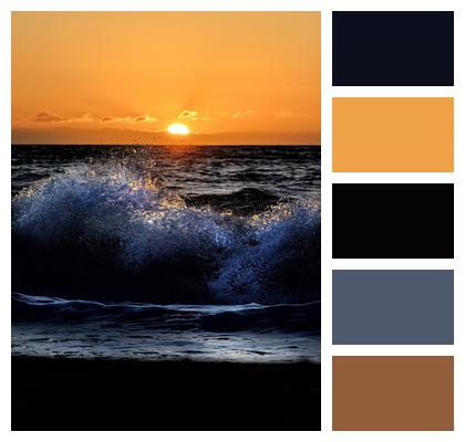 Sunset Sea Ocean Image