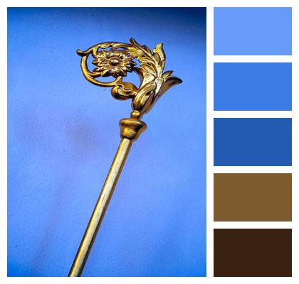 Gold Plated Wood Rod Bishops Staff Image