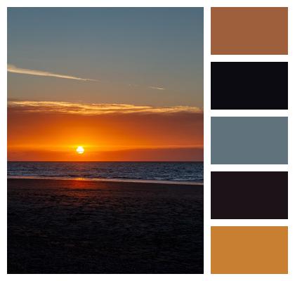 Sunset Ocean Beach Image