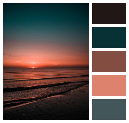 Ocean Sunset Sun Image