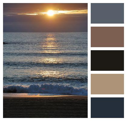 Beach Sunset Sea Image