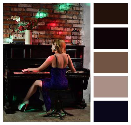 Music Woman Piano Image