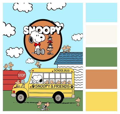 Snoopy Bus Character Image