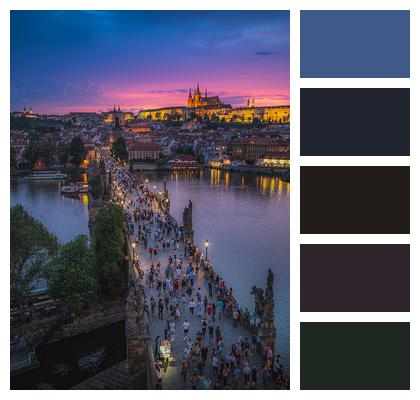 Prague City Bridge Image