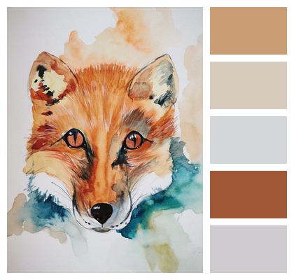 Fox Watercolor Animal Image