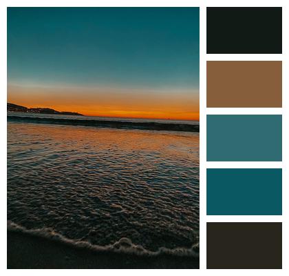 Beach Sunset Ocean Image