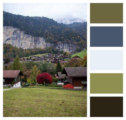 Village Mountains Lauterbrunnen Image