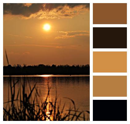 Lake Dusk Sunset Image