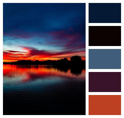 Lake Reflection Sunset Image