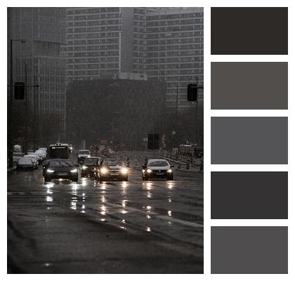 Cars Traffic Headlights Image