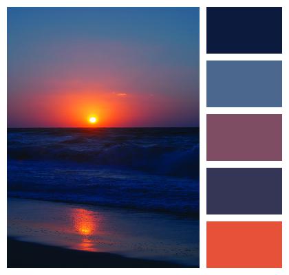 Sunset Beach Waves Image