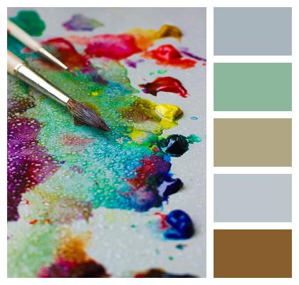 Watercolor Paintbrush Palette Image