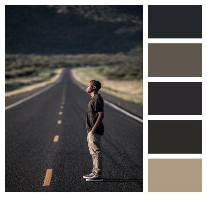 Man African Road Image