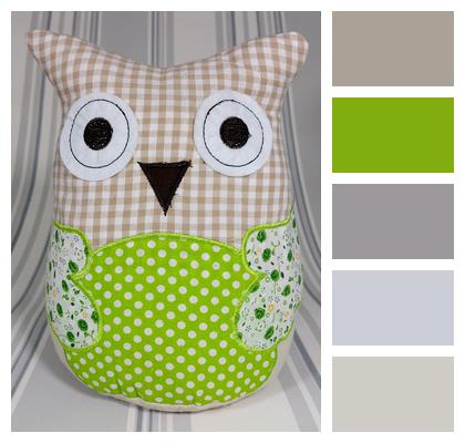Patchwork Green Owl Image