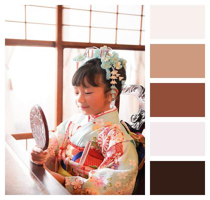 Japan Traditional Clothing Japanese Culture Hand Mirror Image