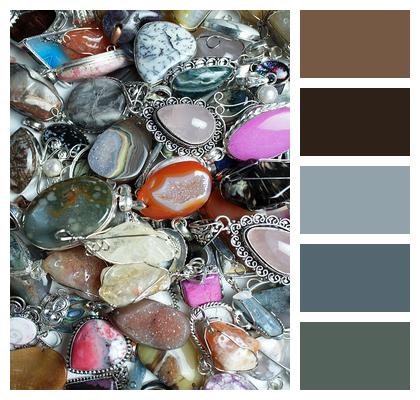 Colorful Gemstone Pendants Image