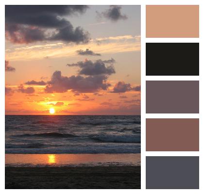 Sunset Sea Atlantic Image
