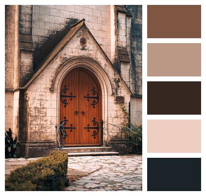 Chapel Church Old Wooden Door Image