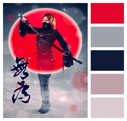 Photomontage Girl Light Sword Image