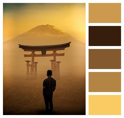 Buddhist Shrine Tourist Attraction Hiroshima Dusk Image