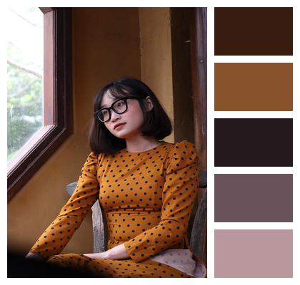 Vietnamese Portrait Girl Glasses Image