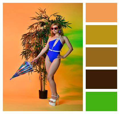 Image Female Pose Umbrella Image