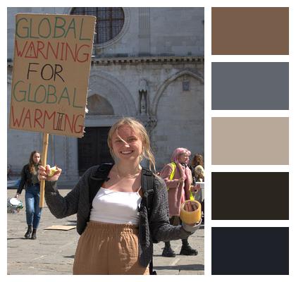Woman Activist Outdoors Climate Image