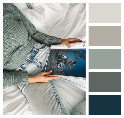 Magazine Bed Relaxing Reading Image