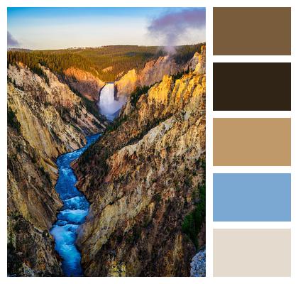 Waterfall Yellowstone Canyon Image