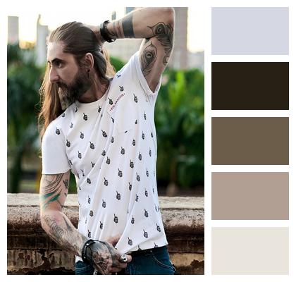 Tattooed Beard Model Hairy Image