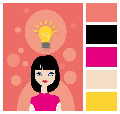 Light Idea Creative Creativity Cartoon Incidence Lightbulb Energy Woman Electricity Girl Image