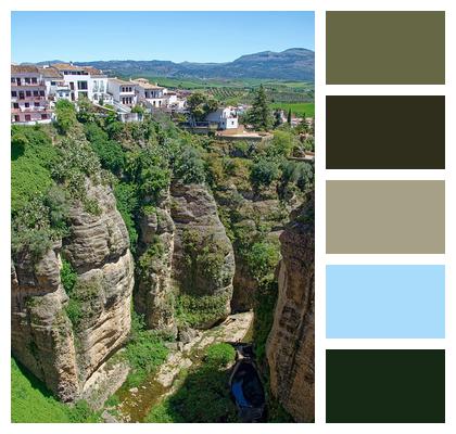Ronda Blue Historic Center Rock Image
