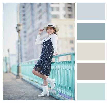 Dress Style Model Outdoors Image